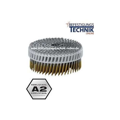 PC Coilnägel 2,5x50mm Ring rostfrei A2 15° plast für Coilnagler Bostitch N75C-2-E 6,0M