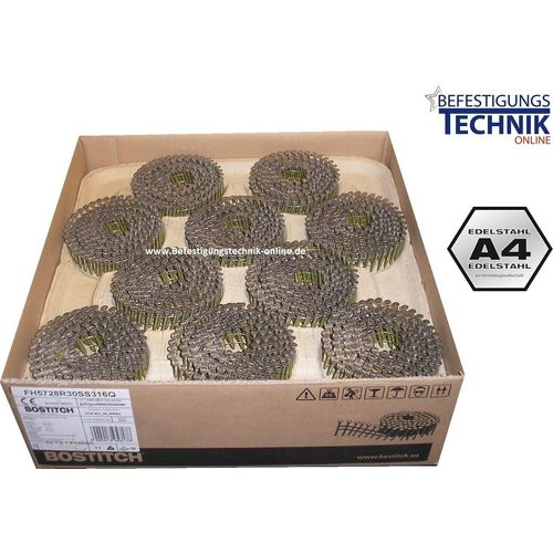Bostitch Haftennägel 2,8x30 mm A4 für Haftennagler FH57 N66FH-2-E 6,3M