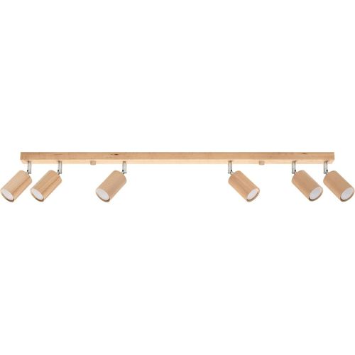 Deckenleuchte BERG 6 Naturholz 6xGU10 40W Holz 20x5x120cm Sollux Lighting