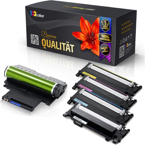 4x Kompatible Toner mit Trommeleinheit für Samsung Xpress SL-C430 W Xpress SL-C483 Xpress SL-C483 FW Xpress SL-C483 W CLTR406SEE CLTR406 CLT404 CLT404S CLT-404 Schwarz Farblos - Office Light Serie