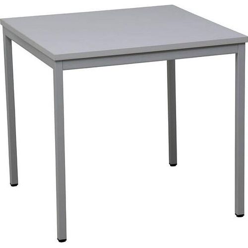 Gürkan Mehrzwecktisch grau quadratisch, Vierkantrohr grau, 80,0 x 80,0 x 75,0 cm