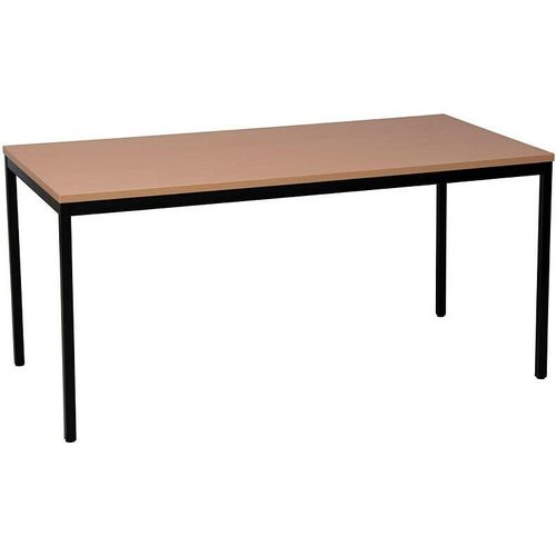 Gürkan Mehrzwecktisch buche rechteckig, Vierkantrohr schwarz, 120,0 x 80,0 x 75,0 cm