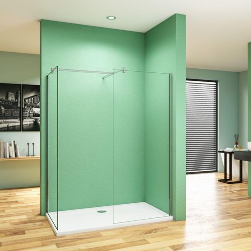 B.140x85cm H.200cm Duschabtrennung Walk in 8mm Nano Glas Badezimmer Duschwand 132132 Image