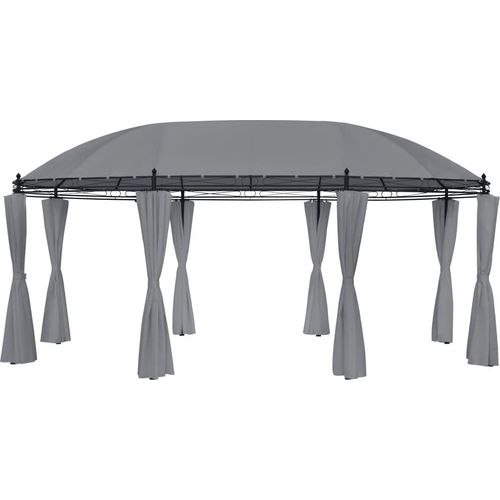 Pavillon mit Vorhängen 520x349x255 cm Anthrazit
