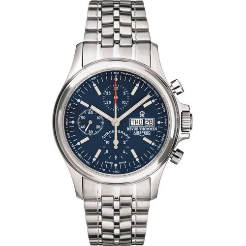 Revue Thommen Herren Armbanduhr Automatic Airspeed Heritage Chronograph 43 mm Armband Edelstahl 17081.6135