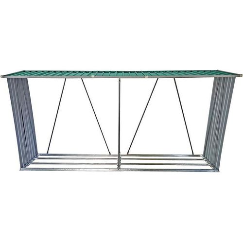 Brennholzunterstand Holzunterstand 329 cm Länge Brennholz Regal Lager Grün