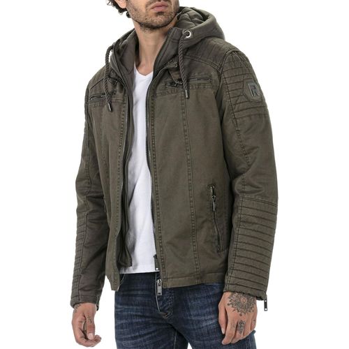 Red Bridge Herren Jacke Übergangsjacke Bikerjacke mit Sweat- Kapuze Two in One
