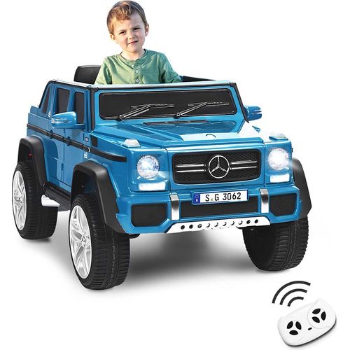 Mercedes Benz Elektro Kinderauto Maybach G650s, 12V Elektrofahrzeug mit 2,4G Fernbedienung & Musik & Hupe & Licht, Kinderfahrzeug, Elektroauto für Kinder ab 3 Jahre, bis 30kg belastbar (Blau)