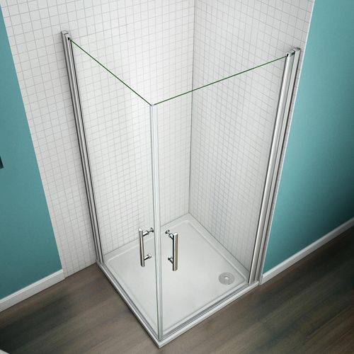 Duschkabine 90X90X197cm schwenkbar 180°Duschabtrennungen Nischentür Duschtür aus 6mm Sicherheitsglas Dusche