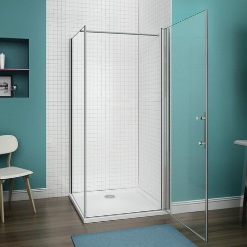70-100cm H:197cm Drehtür Eckeinstieg Nischtür Duschabtrennung Duschkabine NANO Dusche mit Duschwand(76-100cm)