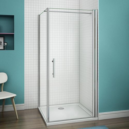 70-100cm H:197cm Drehtür Eckeinstieg Nischtür Duschabtrennung Duschkabine NANO Dusche mit Duschwand(76-100cm)