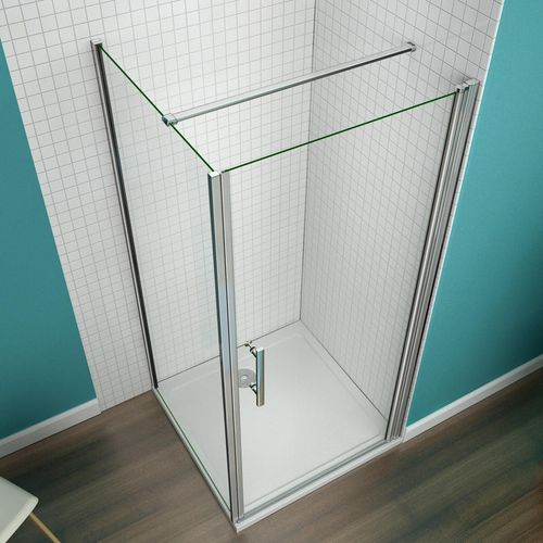 70-100cm H:197cm Drehtür Eckeinstieg Nischtür Duschabtrennung Duschkabine NANO Dusche mit Duschwand(76-100cm)