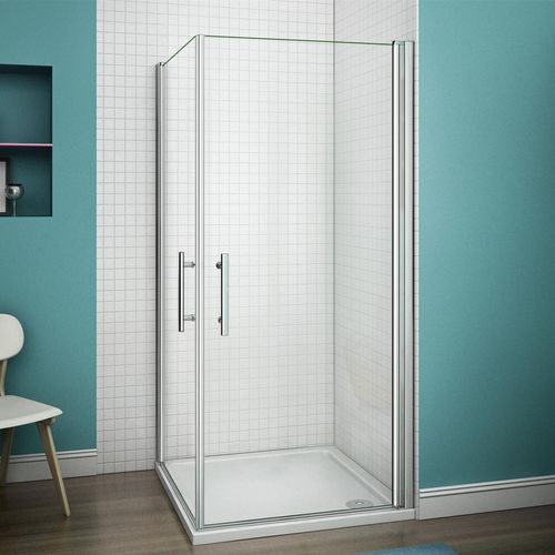 Duschkabine 90X80X197cm schwenkbar 180°Duschabtrennungen Nischentür Duschtür aus 6mm Sicherheitsglas Dusche