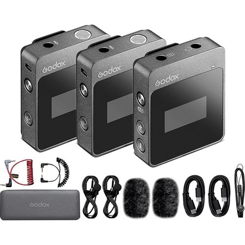 GODOX MoveLink M2 2,4 GHz kabelloses Lavalier-Mikrofon für DSLR-Kameras, Camcorder, Smartphones, Tablets