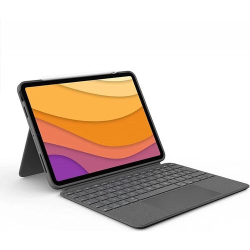 Logitech Combo Touch - Tastatur und Foliohülle - mit Trackpad - hintergrundbeleuchtet - Apple Smart connector - QWERTZ - Schweiz - Oxford Gray - für Apple 10.9-inch iPad Air (4. Generation, 5. Generation)