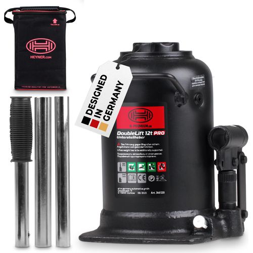 HEYNER® Doppelhub-Unterstellheber hydraulischer Wagenheber 12t Stempel-Wagenheber für SUV/LKW