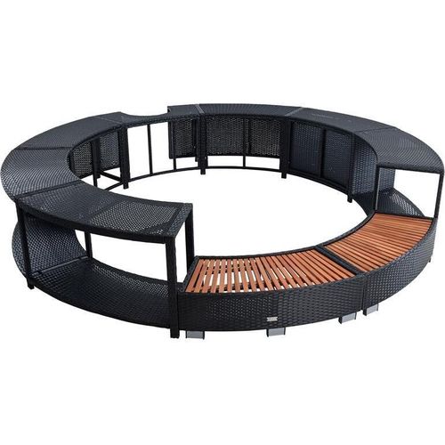 Whirlpool Umrandung Poolumrandung Poolverkleidung Rattan Pool Rahmen Schwarz