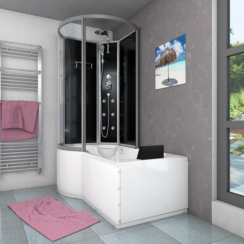 Kombination Badewanne Dusche K50-R30-EC Duschtempel 100x170 cm