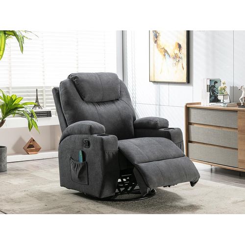 Massagesessel - Stoff - Grau - SILVANO