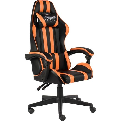 Gaming-Stuhl Schwarz und Orange Kunstleder