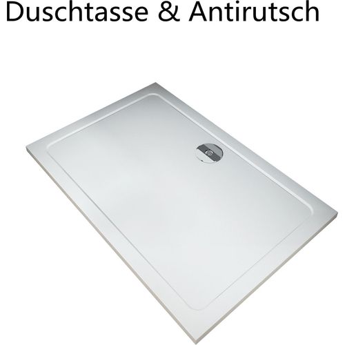 Rechteckig 110X76cm Duschtasse Duschwanne Flach Acryl Acrylwanne Weiß