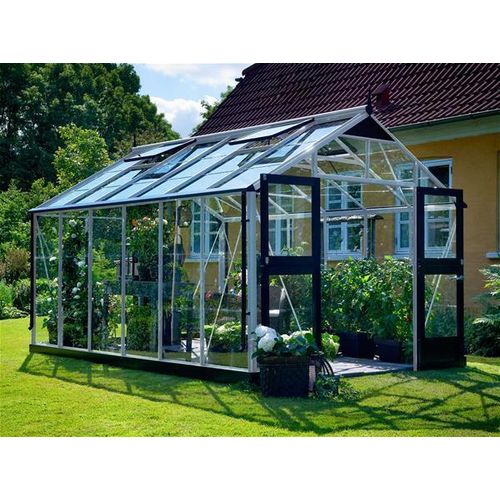 Gewächshaus Juliana Premium 13,0m² Alu silber 3mm Sicherheitsglas