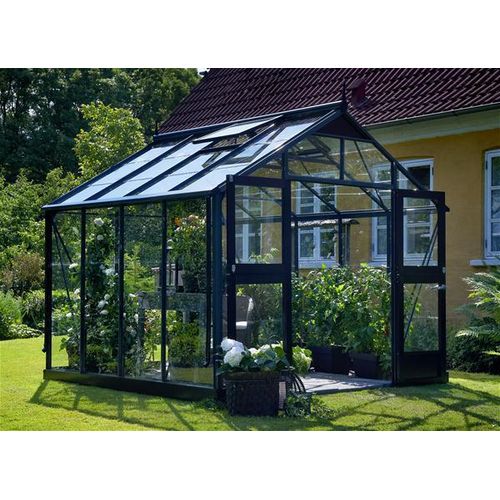 Gewächshaus Juliana Premium 8,8m² Alu anthrazit 3mm Sicherheitsglas