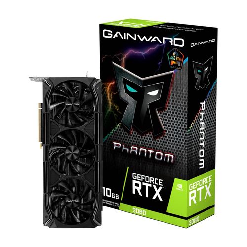 Gainward GeForce RTX 3080 Phantom+ - Grafikkarten - GF RTX 3080 - 10 GB GDDR6X - PCIe 4.0 x16 - HDMI, 3 x DisplayPort