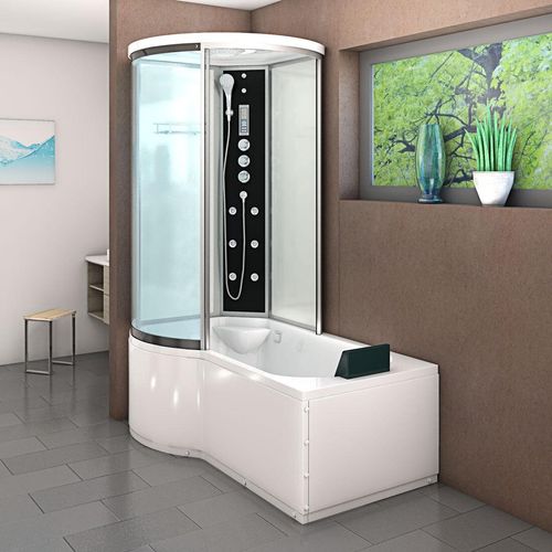 Kombination Badewanne Dusche K55-R03-EC Duschtempel 100x170 cm