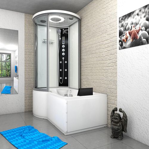 Kombination Whirlpool Dusche K55-R03-WP-EC Duschkabine Wanne 100x170