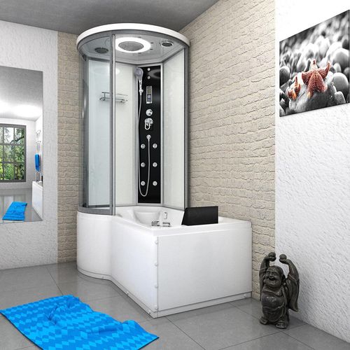 Kombination Whirlpool Dusche K55-R01-WP-EC Duschkabine Wanne 100x170