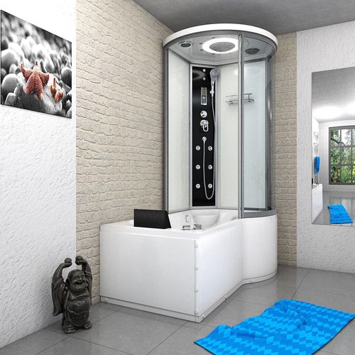 Kombination Whirlpool Dusche K55-L01-WP-EC Duschkabine Wanne 170x100