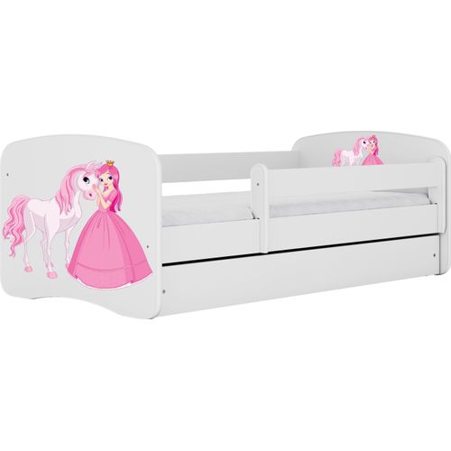 Kocot Kids Kinderbett Babydreams Prinzessin und Pferd 180x80 cm ohne Matratze in weiß