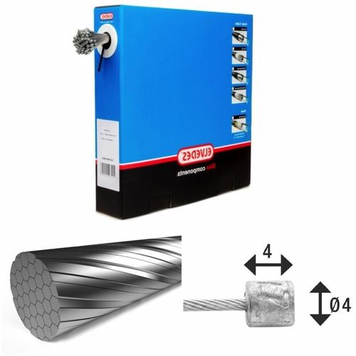 Elvedes 7x7 Stainless 4x4 Schaltzug 50 Einheiten Durchsichtig 2250 mm Durchsichtig 2250 mm