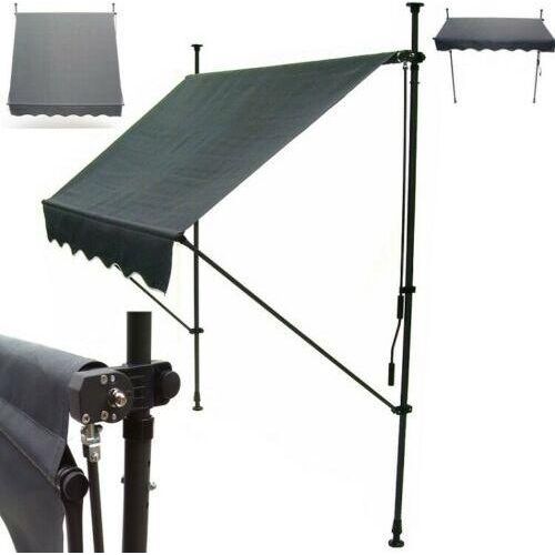 Markise Klemmmarkise 350cm Balkonmarkise Sonnenschutz Handkurbel 56014 Einziehbar