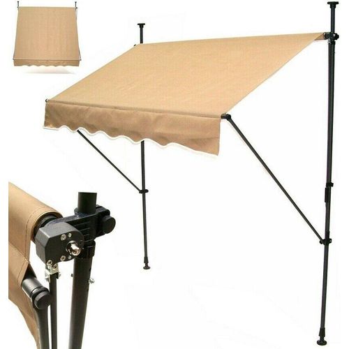 Markise Klemmmarkise 400cm Balkonmarkise Sonnenschutz Handkurbel 56021 Einziehbar
