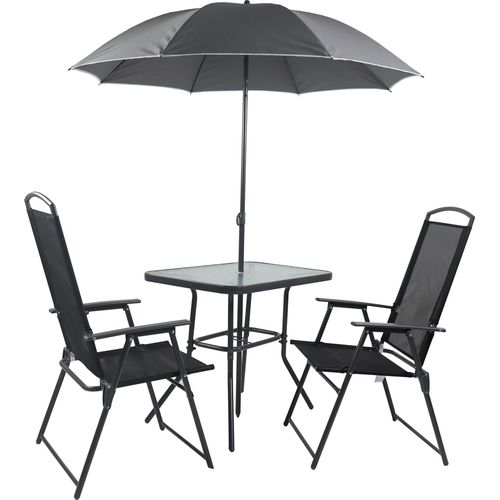 VCM 3-tlg Gartenmöbel Set | Sitzgruppe Essgruppe | 1x Tisch, 2x Stühle | Tisch Maße ca. H. 70 x B. 80 x T. 55 cm | Hochlehner Set 80