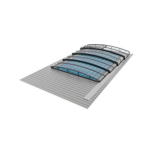 Poolüberdachung COMFORT PRO - für alle Poolgrößen - UV-Klarglas - Aluminium Struktur I 4,75 x 7,76 m