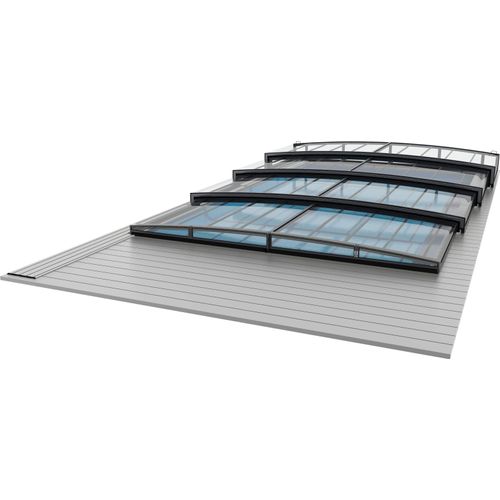 Poolüberdachung EXCLUSIVE PRO - für alle Poolgrößen - UV-Klarglas - Aluminium Struktur I 4,50 x 10,74 m