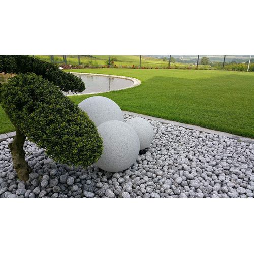Set in 20/25/30cm Durchmesser Gartenkugel *Nature* Kugelleuchte in Granitstein-Optik