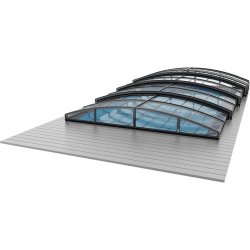 Poolüberdachung ECO - für alle Poolgrößen - UV-Klarglas - Aluminium Struktur I 3,25 x 15,12 m
