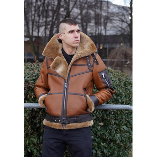 Lammfelljacke - B16 WHISKY - Größe: 3XL