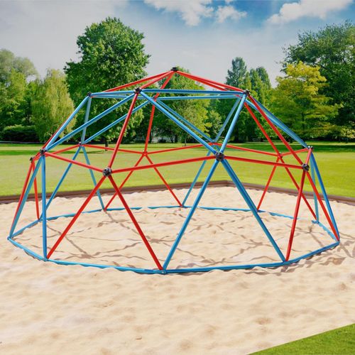 Klettergerüst 360x360x180cm DomeClimber Kinder Kletterkuppel Geodome 12FT - blau/rot