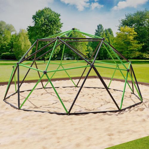 Klettergerüst 360x360x180cm DomeClimber Kinder Kletterkuppel Geodome 12FT - anthrazit/grün