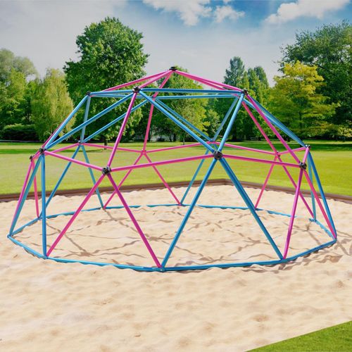 Klettergerüst 360x360x180cm DomeClimber Kinder Kletterkuppel Geodome 12FT - blau/pink
