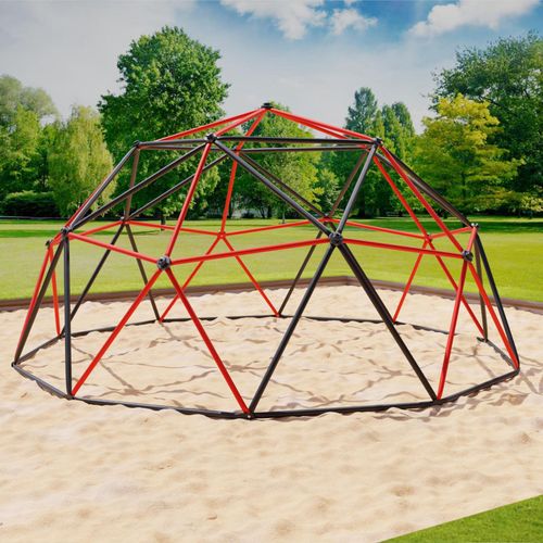 Klettergerüst 305x305x155cm DomeClimber Kinder Kletterkuppel Geodome 10FT - anthrazit/rot