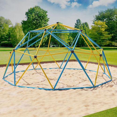 Klettergerüst 360x360x180cm DomeClimber Kinder Kletterkuppel Geodome 12FT - blau/gelb