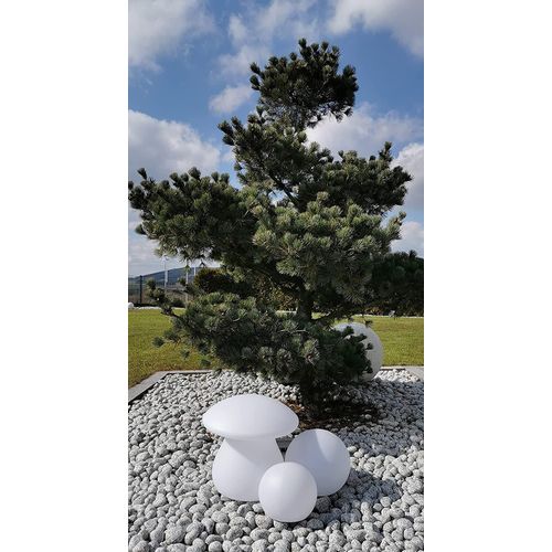 3er Set 202537WB IP65 Gartenkugel Weiß matt in 20/25cm Durchmesser & 1x Leuchtfigur H: 37cm *SNOW* Kugelleuchte inkl. E27 LED Leuchtmittel