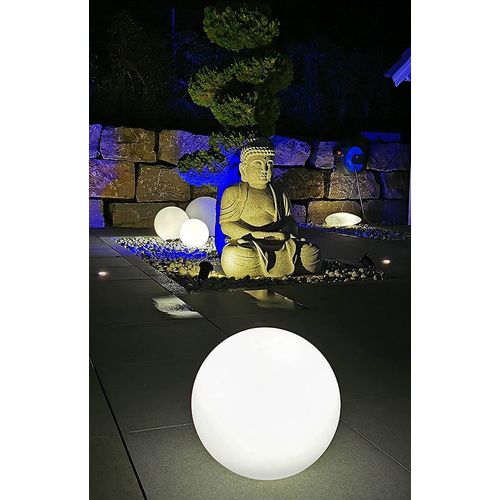 3er Set IP44 Gartenkugel in Weiß mit 20/30/30cm Durchmesser *GARDEN* Kugelleuchte inkl. je 1x 4 Watt E27 LED Leuchtmittel