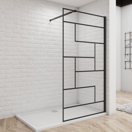 Schwarz Duschabtrennungen & einstellbar Stabilisator: 80X200cm & 73-120cm Eckeinstieg walk in Duschwand stabile Konstruktion